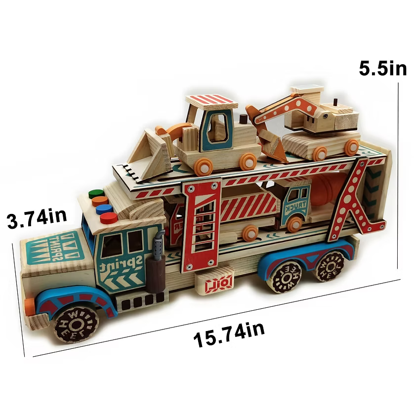 Camión transportador de camiones en madera (2+)