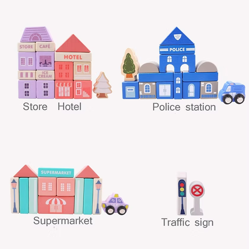 Ciudad en madera - Juego de bloques (3+)