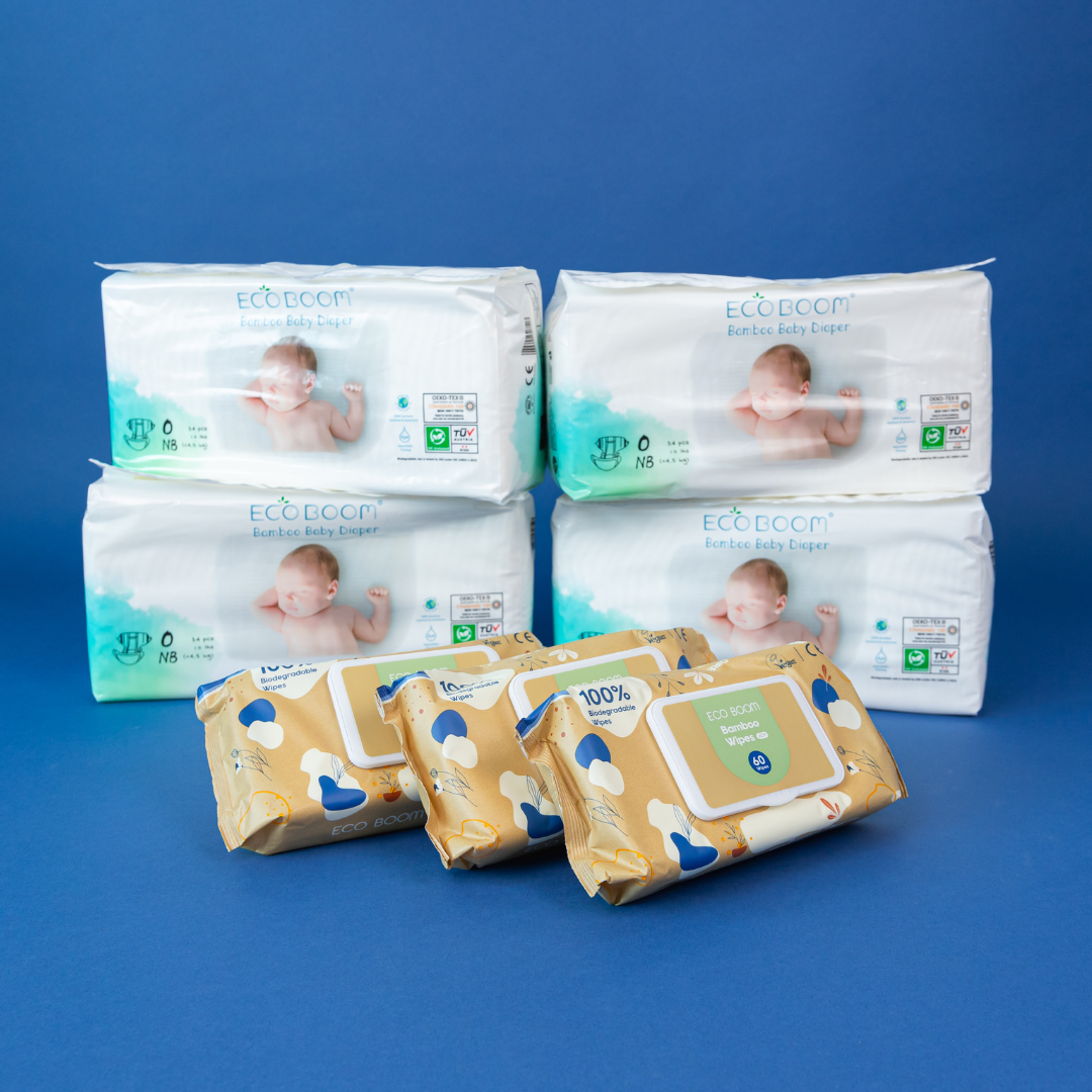 Kit Premium Bebebums – Pañales y toallitas Eco Boom
