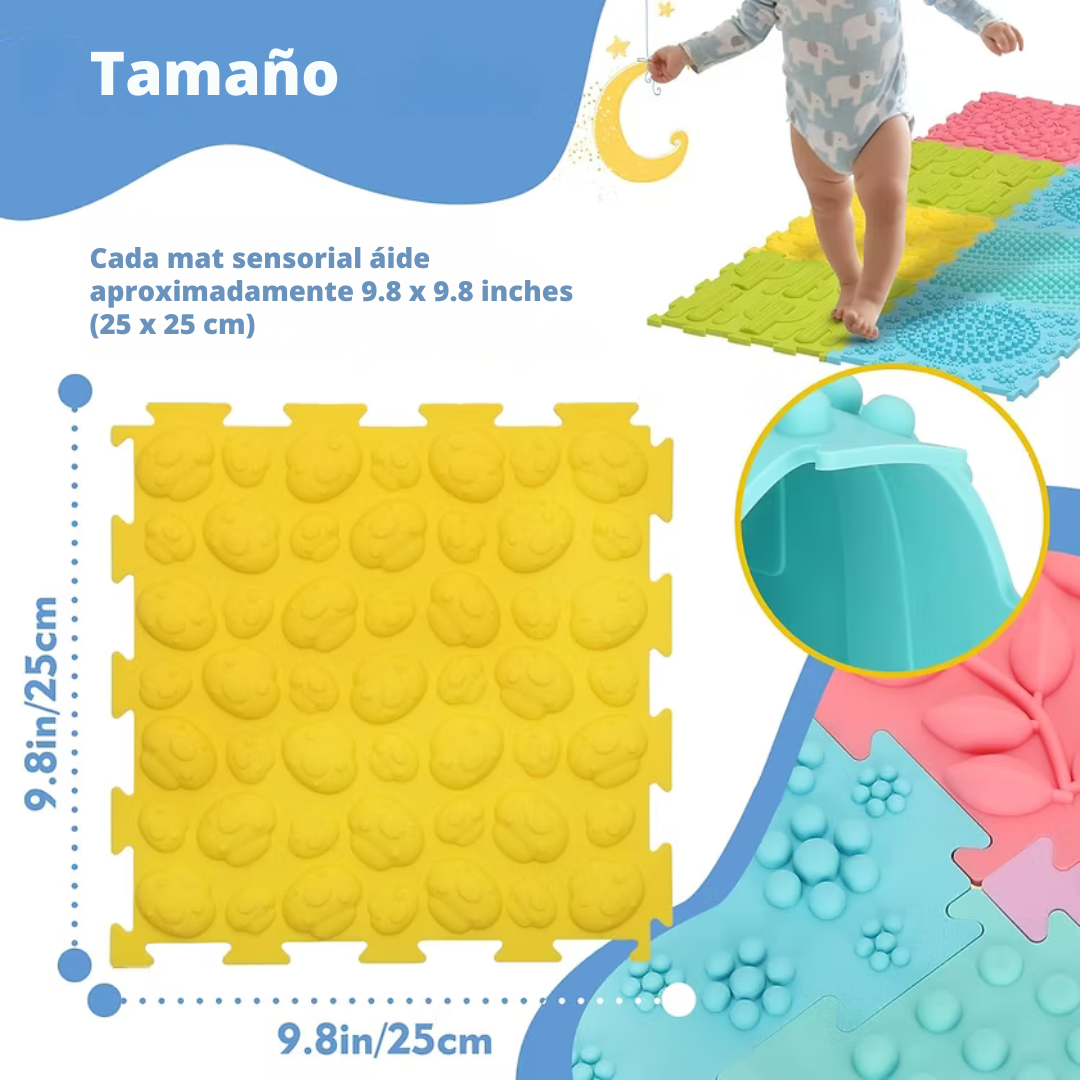 Mosaicos sensoriales de foam flexible texturizado (12m+)