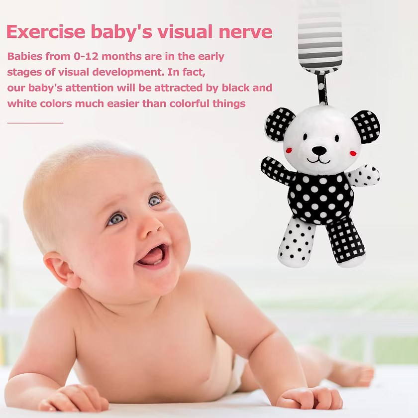 Accesorio y móvil blanco y negro (0-12m)