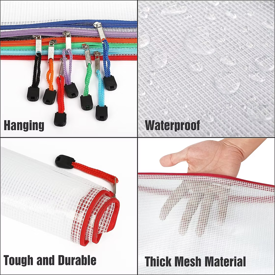 Bolsas de plástico resistente - Set de 6 colores surtidos