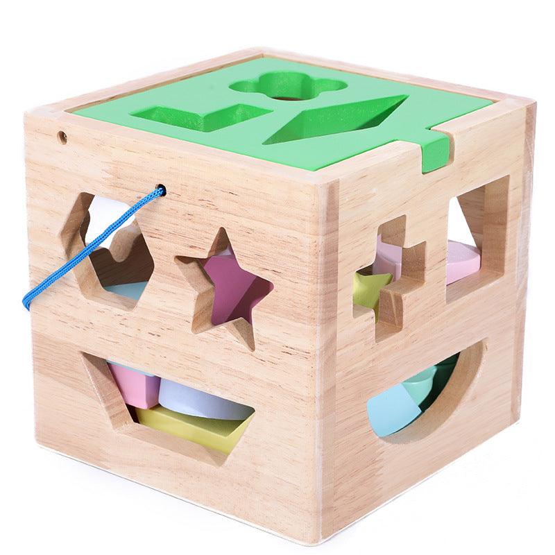 Cubo de madera con formas insertables (9m+)