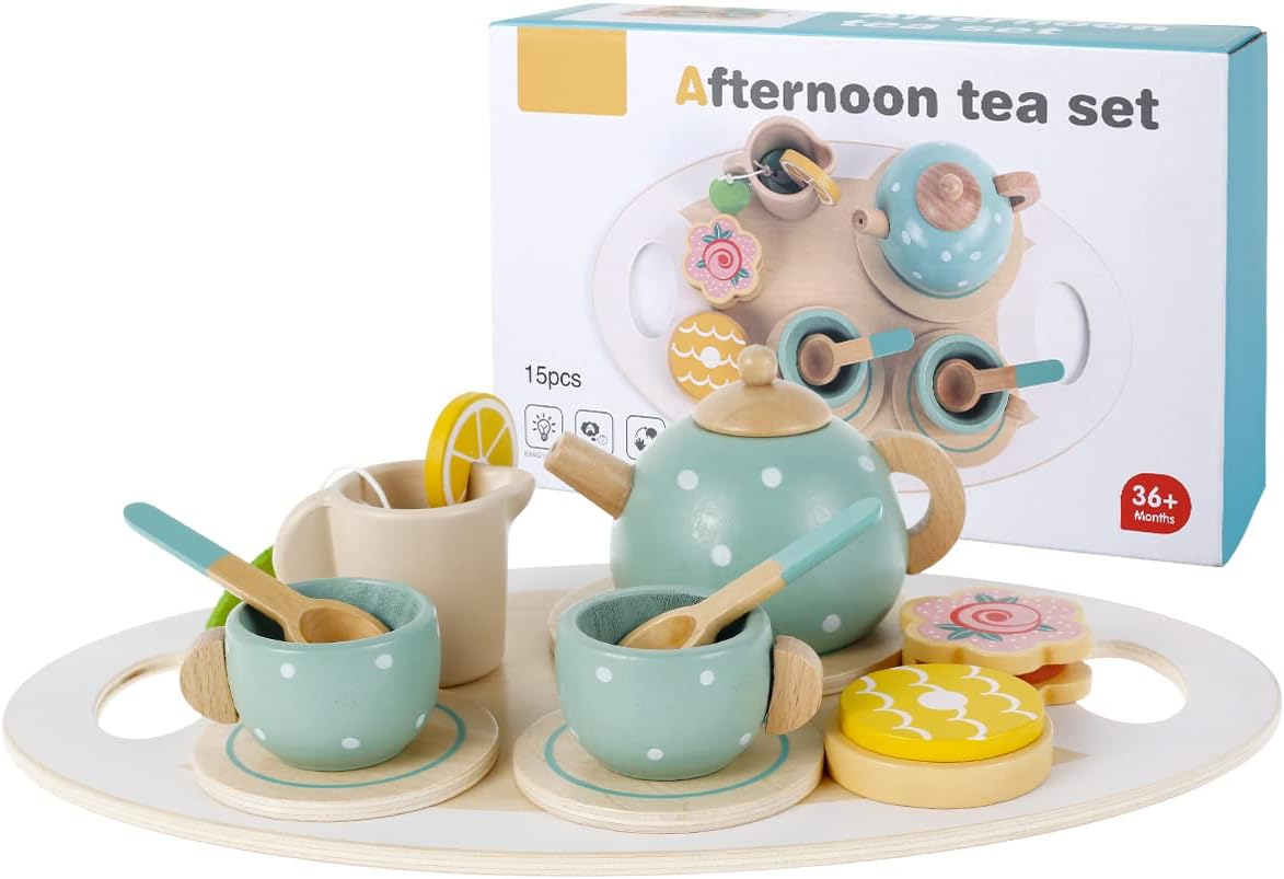 Set de té en madera sólida (18m+)