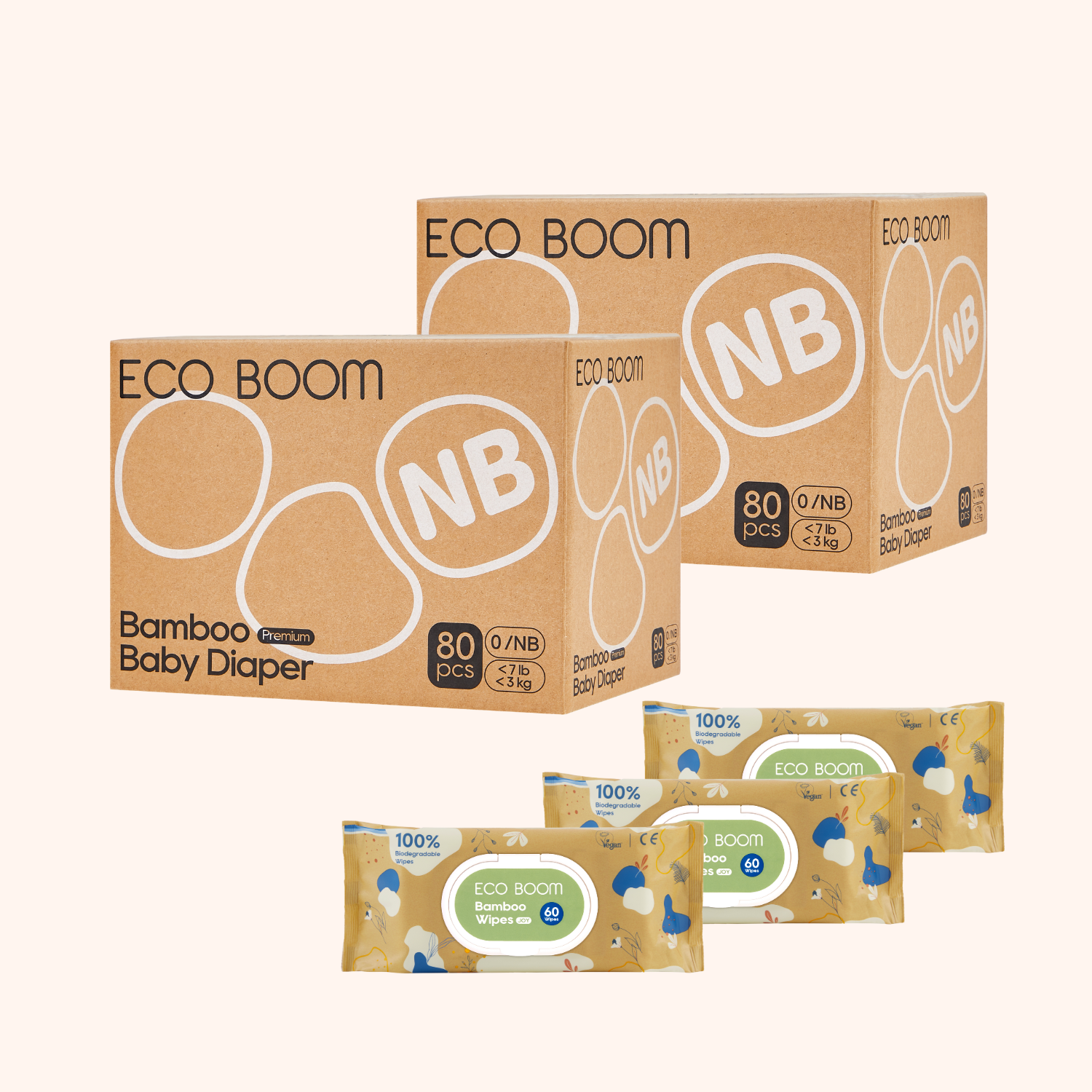 Kit Premium Bebebums – Pañales y toallitas Eco Boom