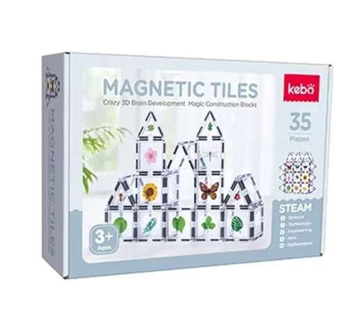 Magnetic tiles. Set de 35 piezas magnéticas (2+)