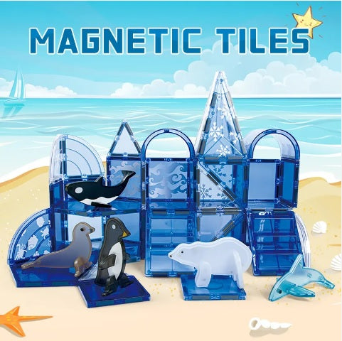MAR - Set de 50 piezas magnéticas con animales del mar (2+)