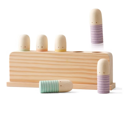 Muñequitos saltarines en madera (0-12m)
