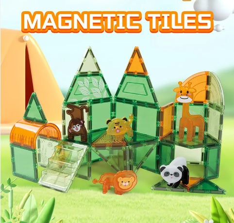 SELVA - Set de 50 piezas magnéticas con animales de la selva (2+)