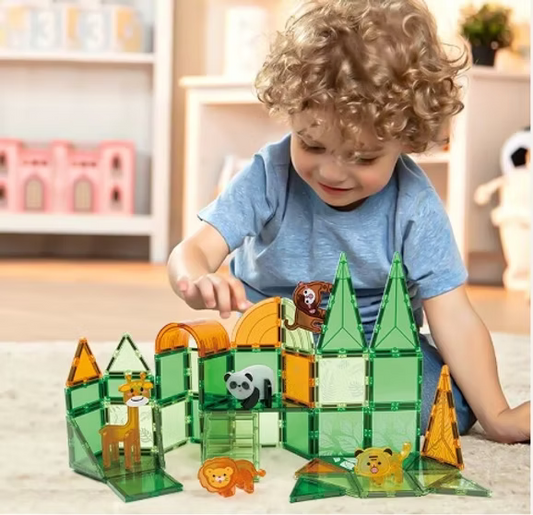 SELVA - Set de 50 piezas magnéticas con animales de la selva (2+)