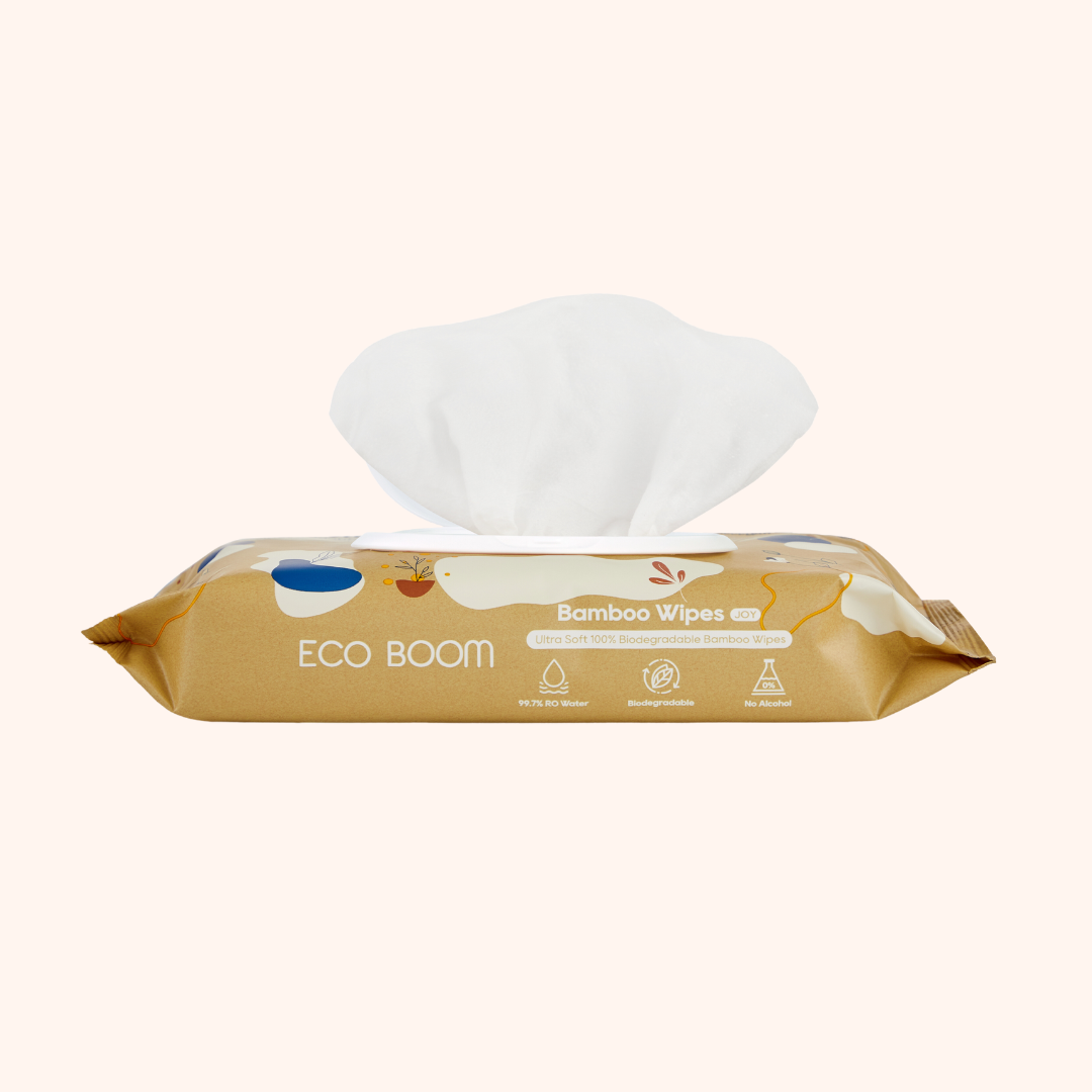 Toallitas húmedas biodegradables Eco Boom – Paquete de 4 Bebebums